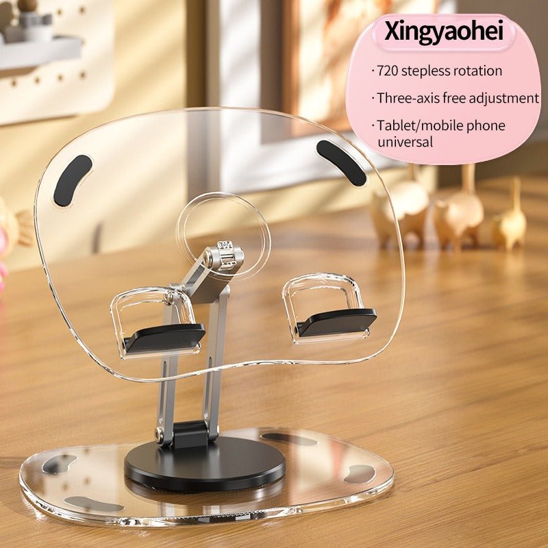 360 degree rotating acrylic tablet stand foldable portable pad stand phone stand desktop - Buy That Thang