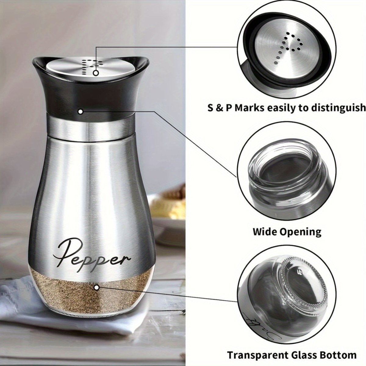 2pcs Glass Spice Jar Set for Holding Pepper, Salt And Other Spices - Perfect for Kitchen Seasoning And Storage - Buy That Thang