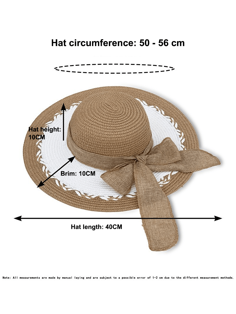Straw Bag and Hat Set for Women, Beach Vacation, Versatile Sun Protection Wide Brim Hat, Commute Travel Large Capacity Tote Bag - Buy That Thang