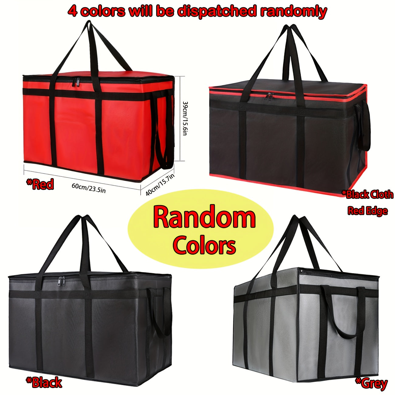 1 Pcs XXXL Oversized Red Insulated Delivery Bag - Cold-Resistant, Heat-Resistant, Foldable, And Durable With 2mm Grid-Pattern Pearl Cotton And Non-Woven Fabric, Warmer Than Aluminum Foil - Reusable Shopping And Food Storage B