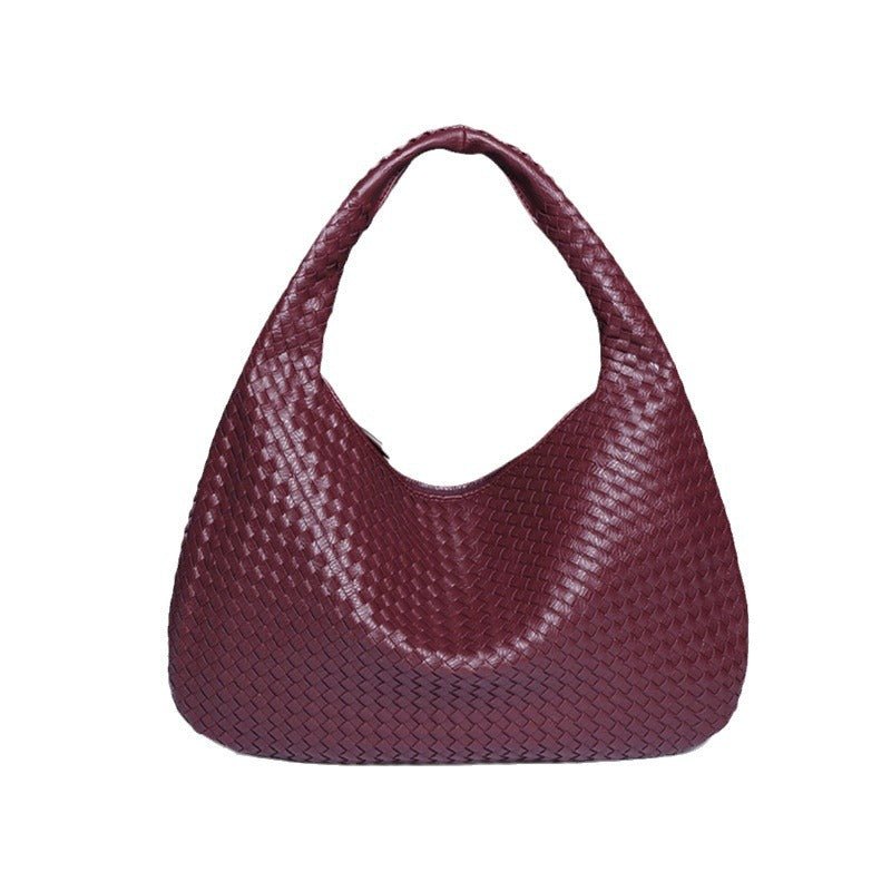 Crescent shaped women's bag hand woven hand - held dumpling bag fashionable single shoulder armpit bag - Buy That Thang