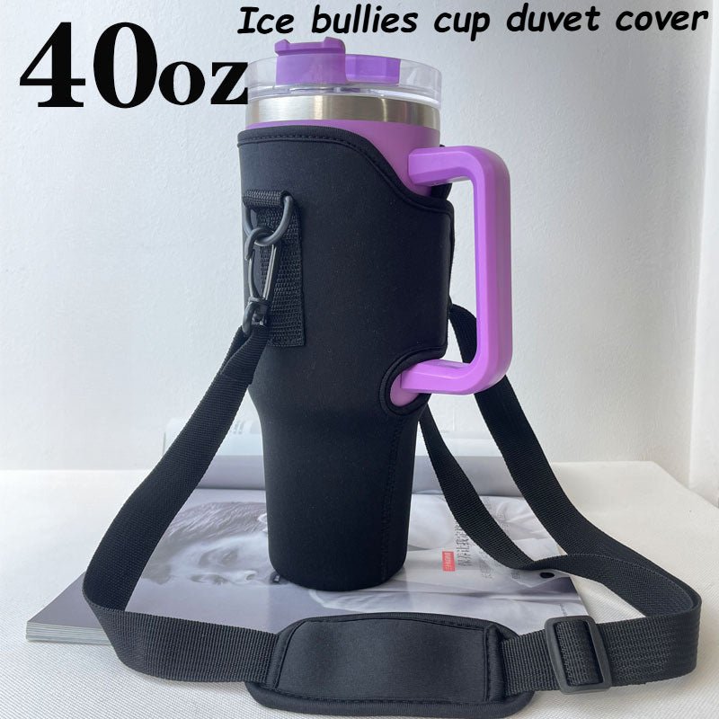 40oz Pink Insulated Travel Mug Holder with Adjustable Strap – Snug - Fit Design for Secure Carrying, Ideal for Gym, School, Dorm, and Camping, Mug Not Included, Gym Drinkware | Stylish Cup Holder | Secure Carry Strap - Buy That Thang