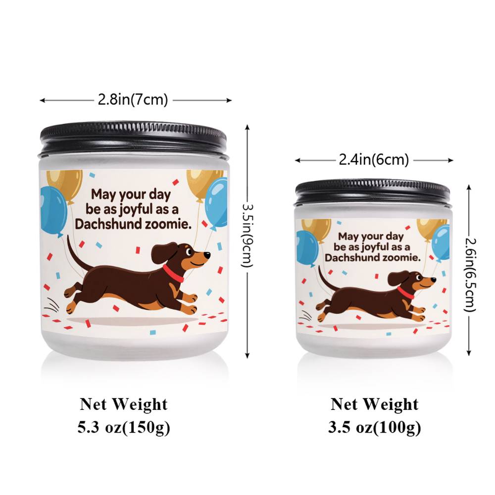 Dachshund Scented Candle - Lavender with Dachshund Dog in Glass Jar, Long - Burning Wax for 12+ Hours, Funny Pet Lover Gift for Dachshund Owners (Christmas, Valentine's Day) - Home & Bathroom Decor Suitable for Dachshund Parent - Buy That Thang