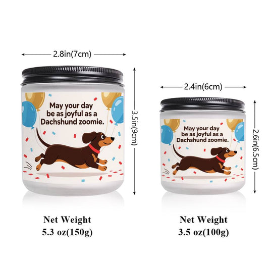 Dachshund Scented Candle - Lavender with Dachshund Dog in Glass Jar, Long - Burning Wax for 12+ Hours, Funny Pet Lover Gift for Dachshund Owners (Christmas, Valentine's Day) - Home & Bathroom Decor Suitable for Dachshund Parent - Buy That Thang