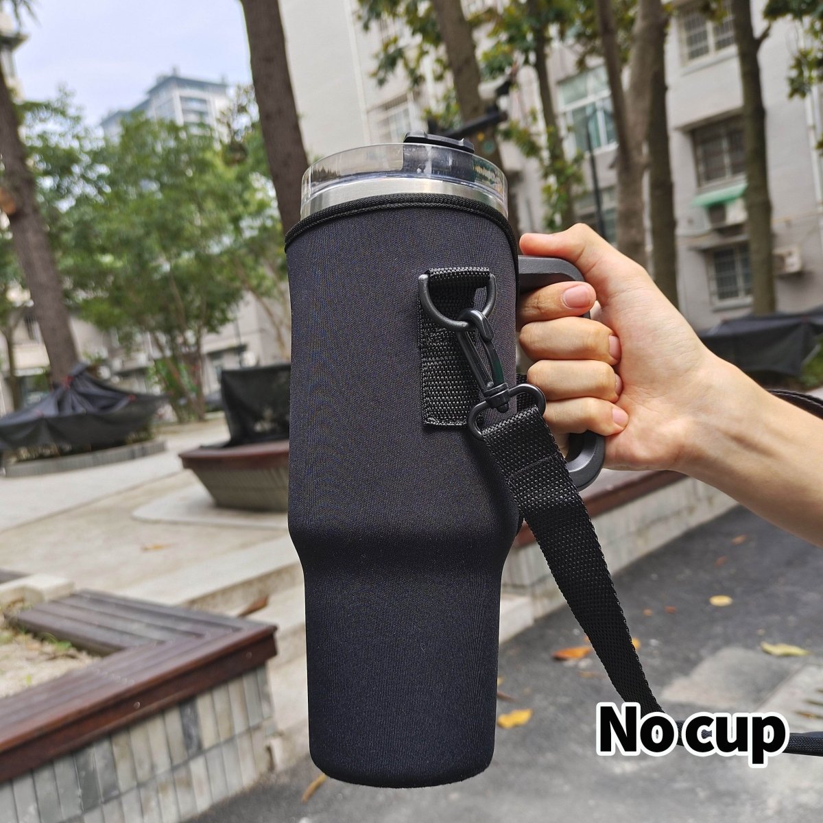 40oz Pink Insulated Travel Mug Holder with Adjustable Strap – Snug - Fit Design for Secure Carrying, Ideal for Gym, School, Dorm, and Camping, Mug Not Included, Gym Drinkware | Stylish Cup Holder | Secure Carry Strap - Buy That Thang