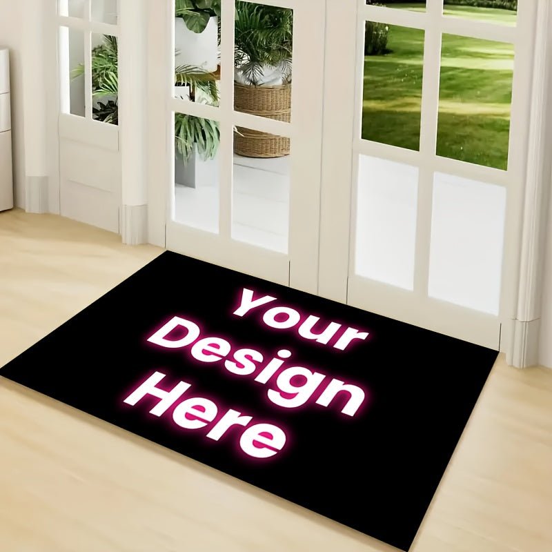 Customizable Flannel Welcome Door Mat | Personalize with Photos, Logos & Text for Living Room, Bedroom, Entryway & Bathroom, Lightweight, Non - Slip, Machine Washable, Perfect Christmas Decor & Gift - Buy That Thang