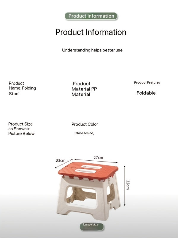 Household Foldable Footstool - (1pc) Anti-slip Surface Footstool, Height 8.7 Inches, Weight Capacity Up to 310 Pounds - ABS Sturdy And Lightweight Plastic Foldable Footstool, Suitable for Kitchen, Bedroom, Bathroom And Living