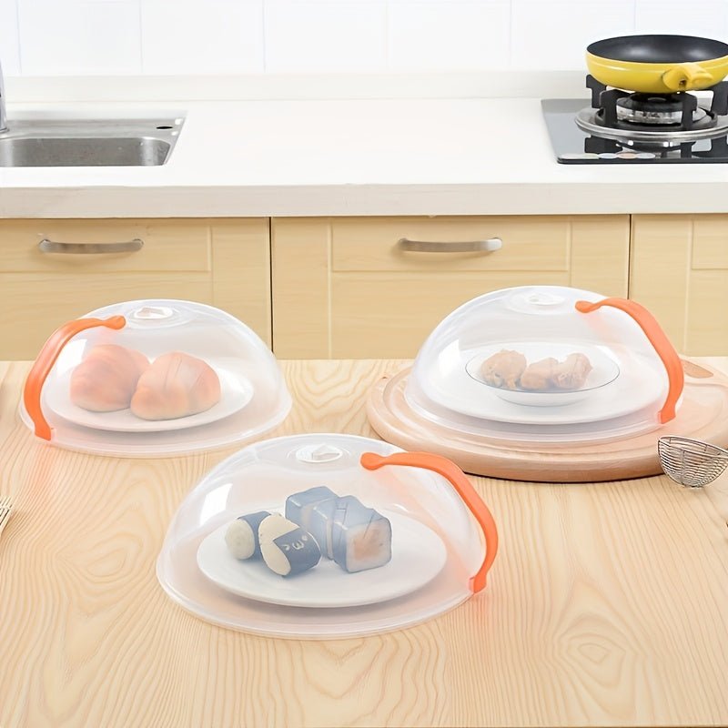 [Splash Proof Microwave Cover] 1pc Splash Proof Microwave Food Cover with Steam Vents & Handle | Microwave Oven Heating Cover, Bowl Cover, Easy to Grip - Suitable for Kitchen Supplies - Buy That Thang