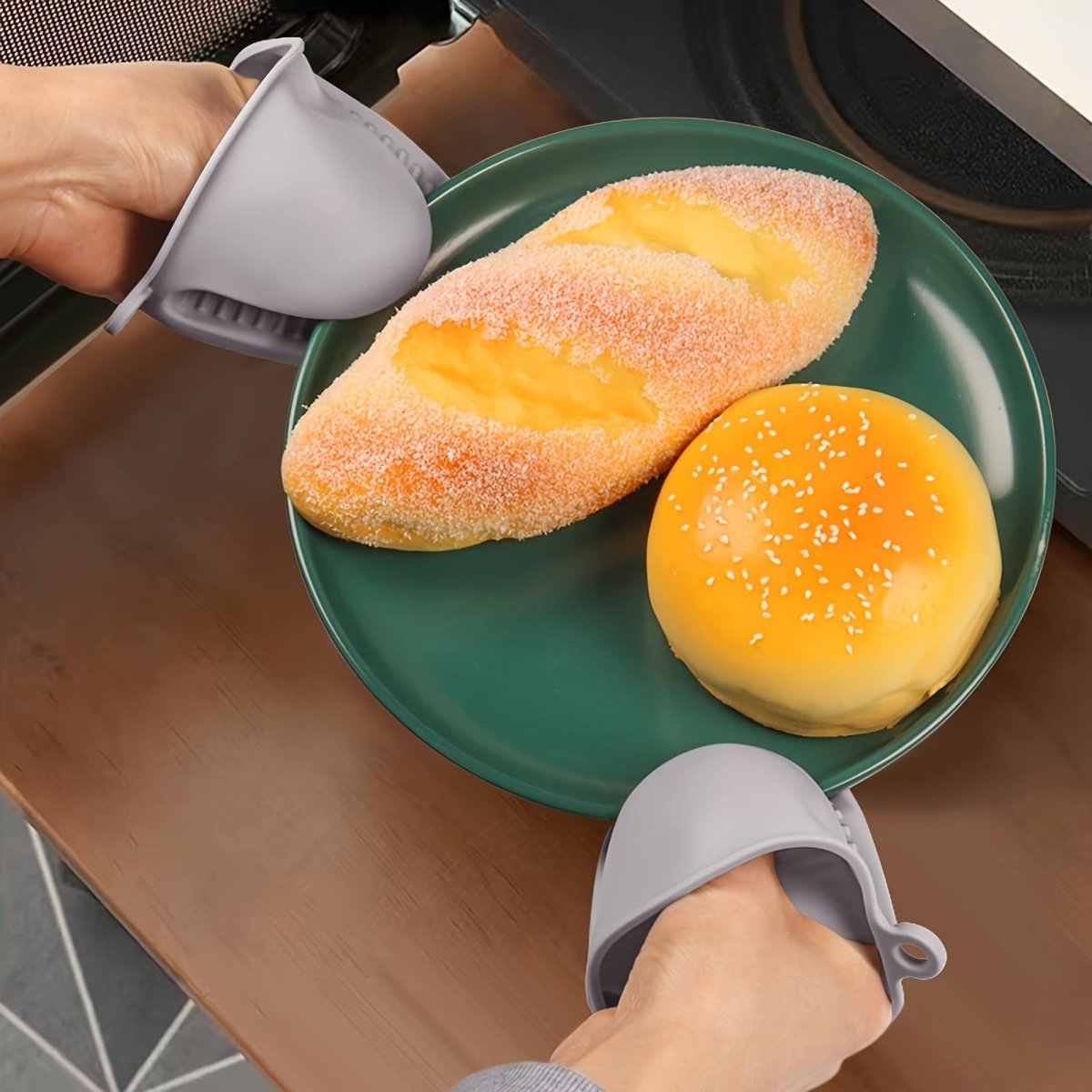 2pcs Oven Mitts, Oven Gloves Silicone Heat Resistant Cooking Pinch Mitts Potholder For Air Fryer Kitchen Cooking & Baking - Buy That Thang