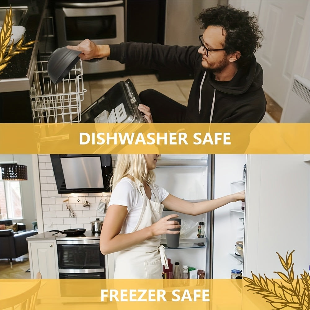 16/32pcs Kitchen Wheat Straw Large Size Dinnerware Set, For 4/8, Unbreakable Modern Dish Set Dinner Plate/Dessert Plate/Cereal Bowl/Cup, Dishwasher Safe, Lightweight Tableware, Camping And Everyday Use, Gifts For Men/Women/Ch