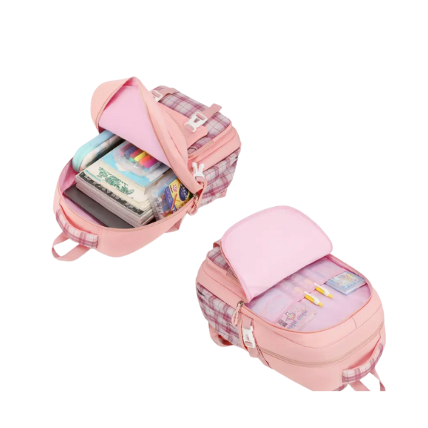 3 Piece Girls Backpack with Lunch Box Kids Girls Cute Bookbag for Girls Kids Teens Elementary Middle High School College Student Casual Travel Daypack Children Schoolbag (Pink)