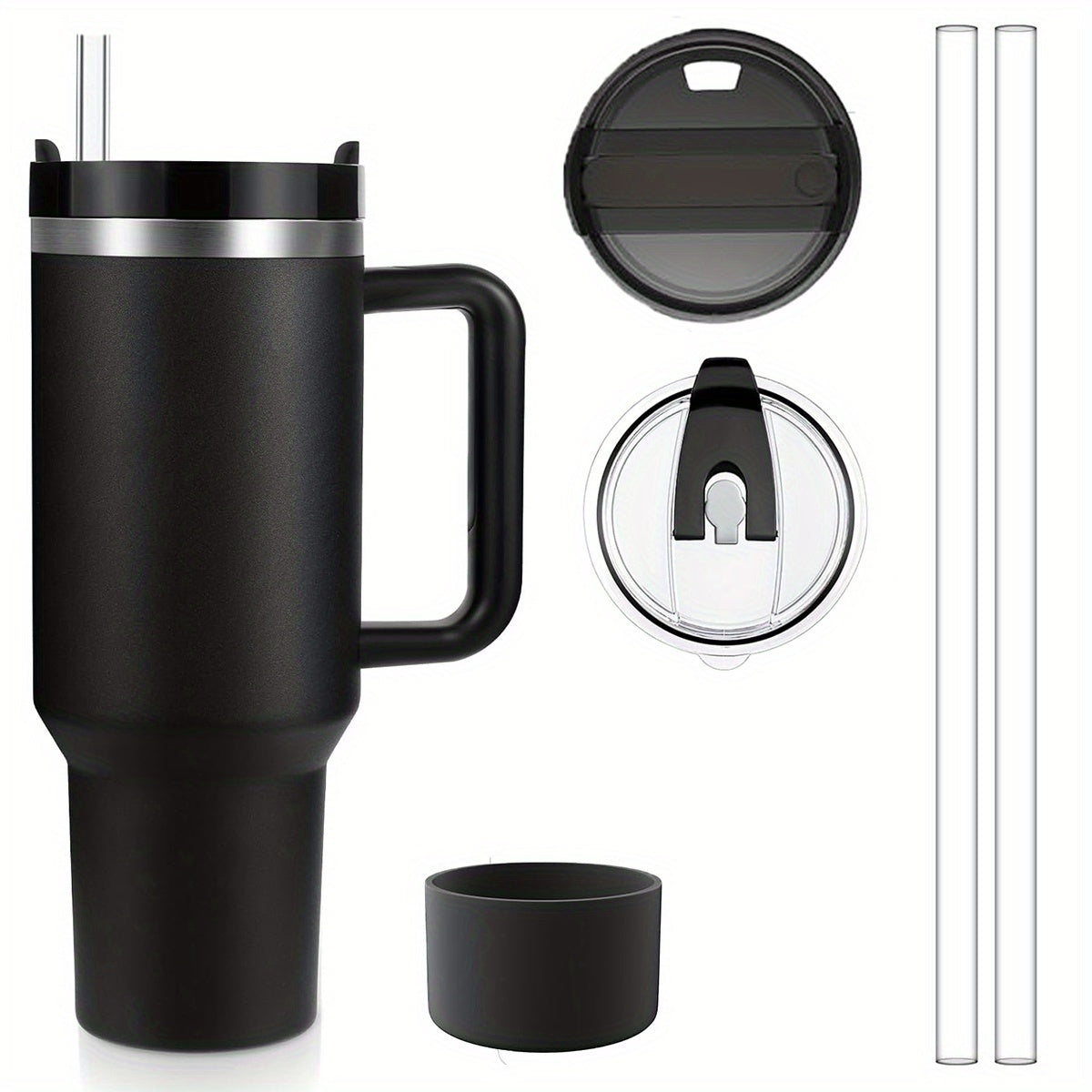 40 Oz Tumbler with Handle, Insulated Water Bottle Carrier Bag with Lid And Straw, Reusable Stainless Steel Vacuum Insulated Cup, Leak Proof Thermal Travel Coffee Mug Cup for Cold And Hot, Phone Pocket, Office Drinkwa