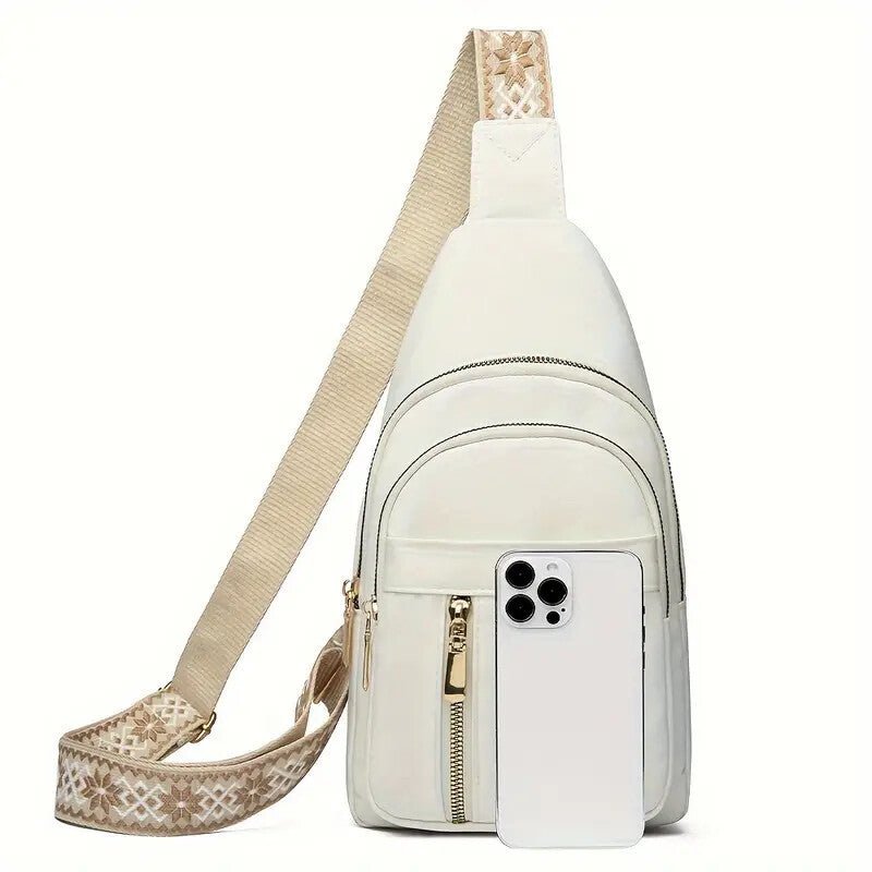 Vintage Style Women's Chest Bag, Non - Waterproof Zippered Shoulder Messenger Bag For Commuting, Crossbody Bag - Buy That Thang