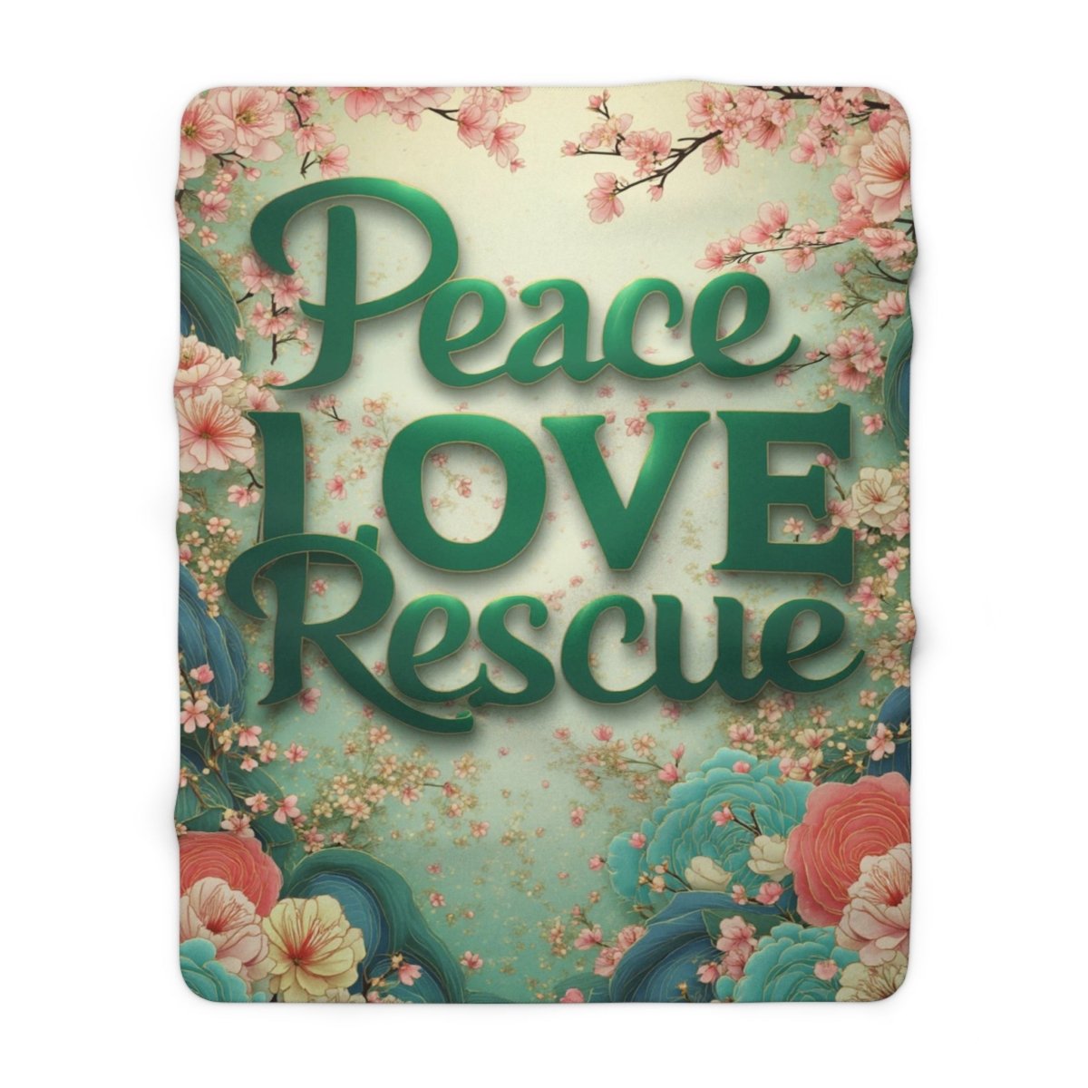 Sherpa Blanket Peace Love Rescue - Buy That Thang