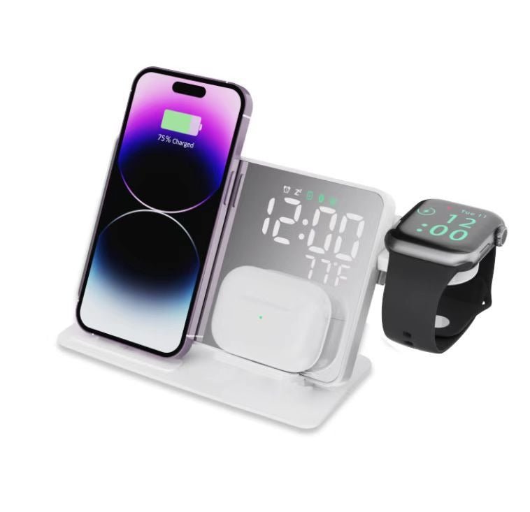 2 - in - 1 wireless charging time display alarm clock 15W thermometer wireless charging - Buy That Thang