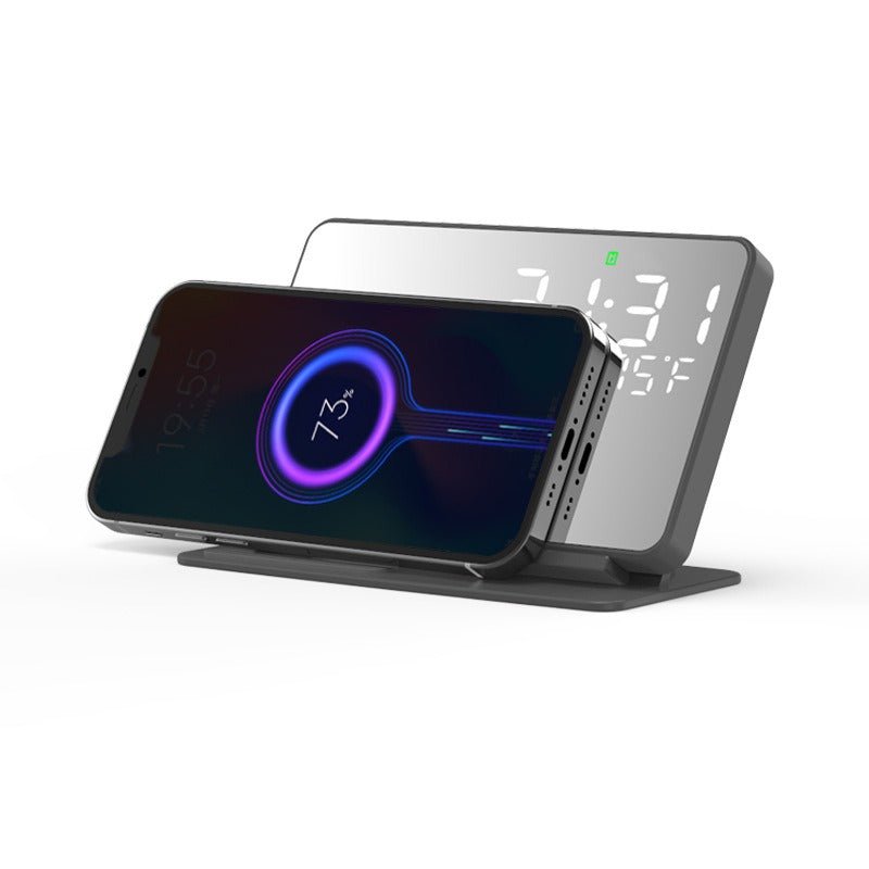 2 - in - 1 wireless charging time display alarm clock 15W thermometer wireless charging - Buy That Thang