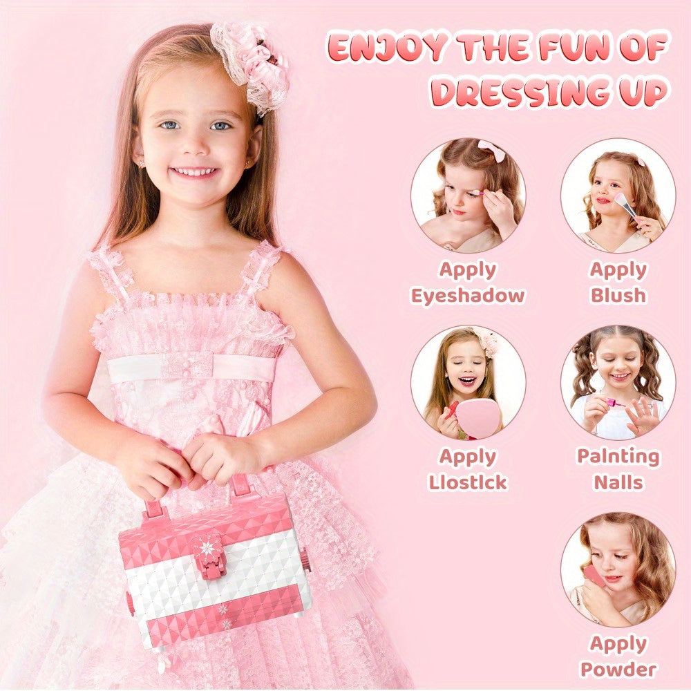 Girls Toys - 56pcs Kids Makeup Gift Box, Set - Non-toxic Washable Pretend Makeup Set with Brushes And Blendable Shades Eyeshadow for Girls Ages 3-12 | Perfect Kids Toys, Birthday Gifts