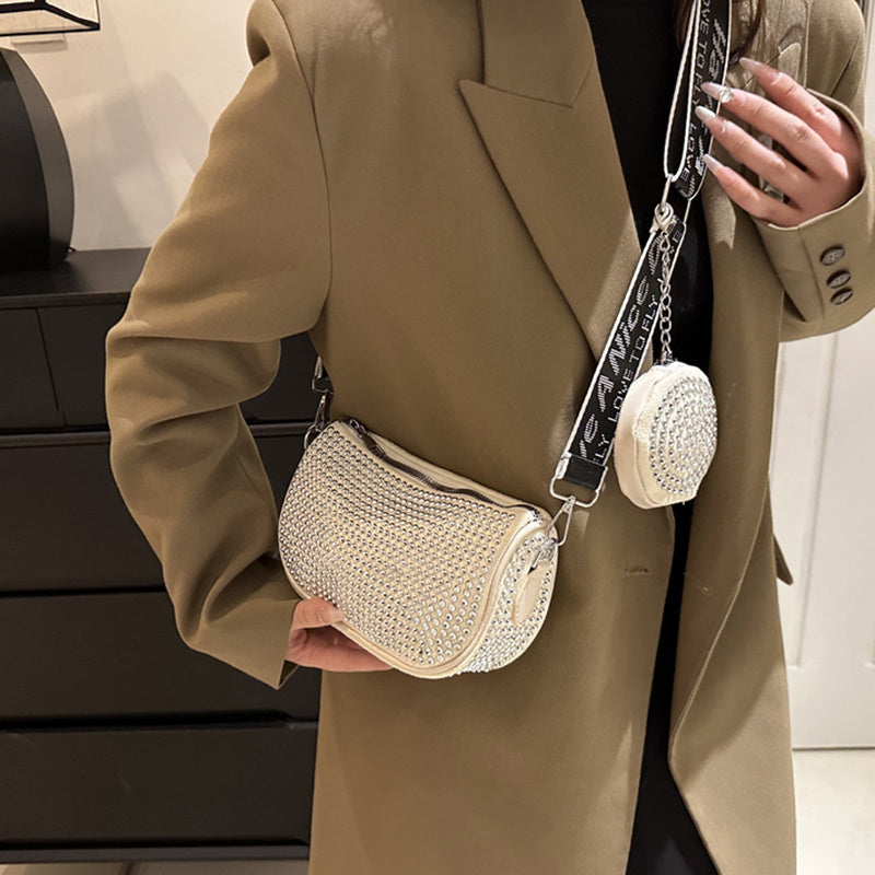 Rhinestone Shoulder Bag With Small Purse Fashion  Crossbody Bag For Women  Designer Bags