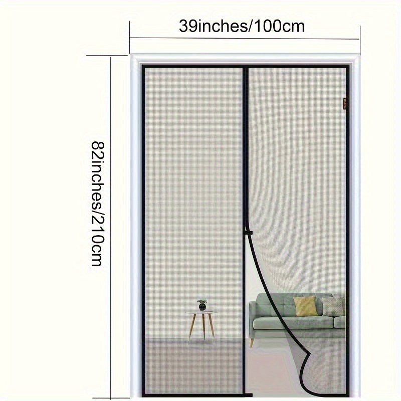 [Durable Magnetic Screen Door] Heavy Duty, Durable Magnetic Screen Door - No Manual Operation, Insect - Proof Partition with Frame Shackle for Pets & Youngsters, Easy Install for Indoor/Outdoor Use, Modern Door Accessory - Buy That Thang