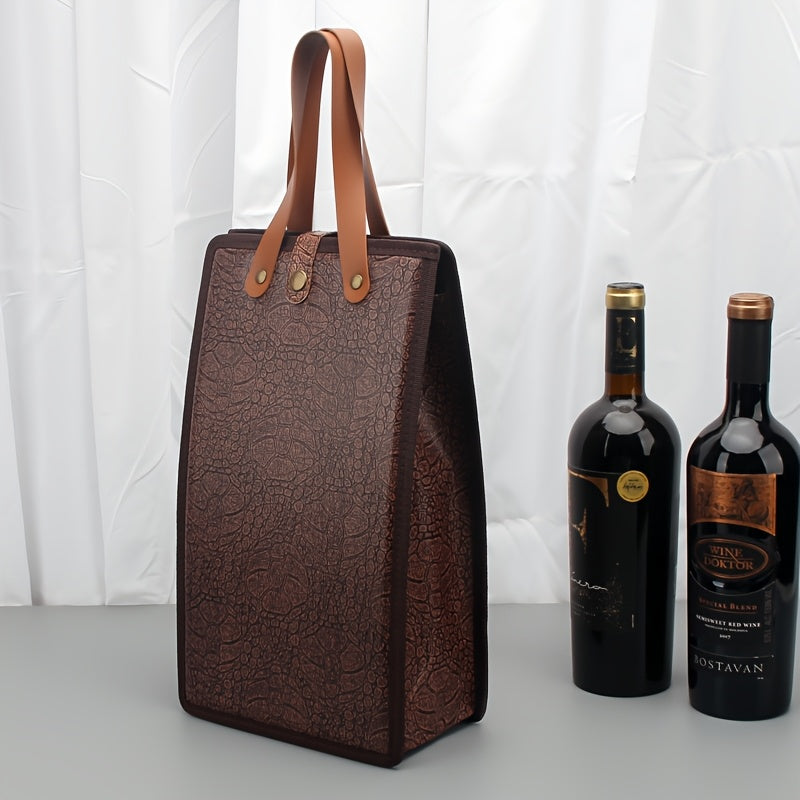 Wine Gift Packaging with Thickened Faux Leather & Sponge Layer - Heavy-Duty Wine Box Suitable for Wine Bottles, Elegant Wine Presentation, Wine Packaging