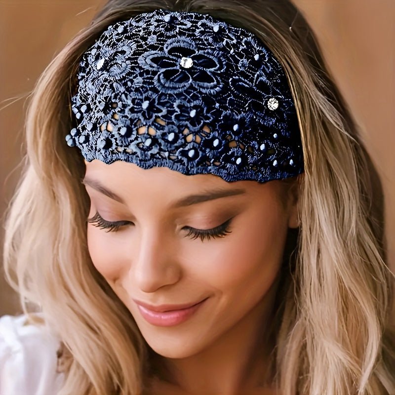 3pcs Ladies Crochet Flower Artificial Hollow Fashion Hair Accessories Headband, Elegant Ladies - Fashion Hair Accessories, Perfect for Casual Wear - Buy That Thang