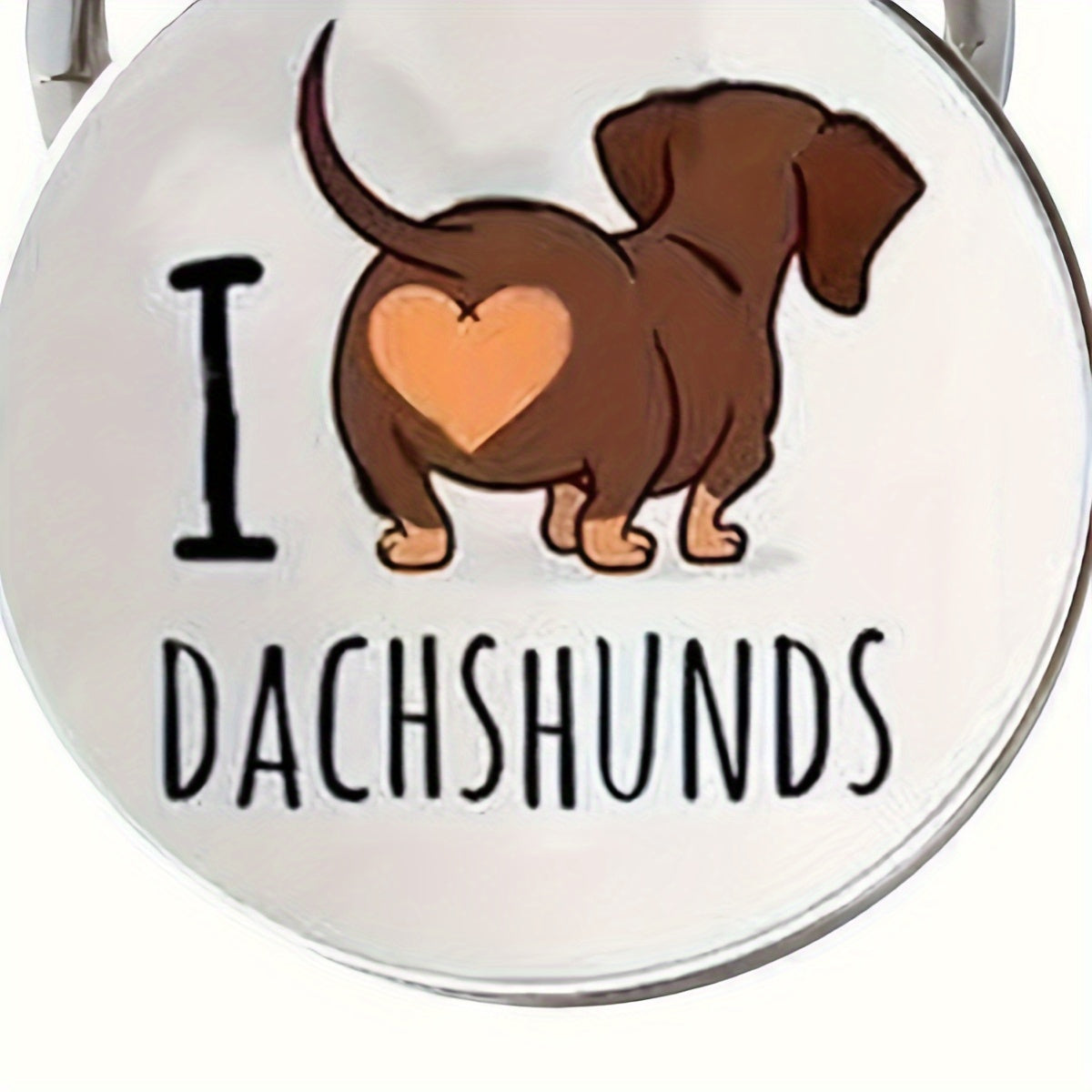 Cute Dachshund Dog Keychain - Golden Keychain Ring, Wallet, Backpack Charm - Gift for Pet Lovers, Dog Moms, and Dads