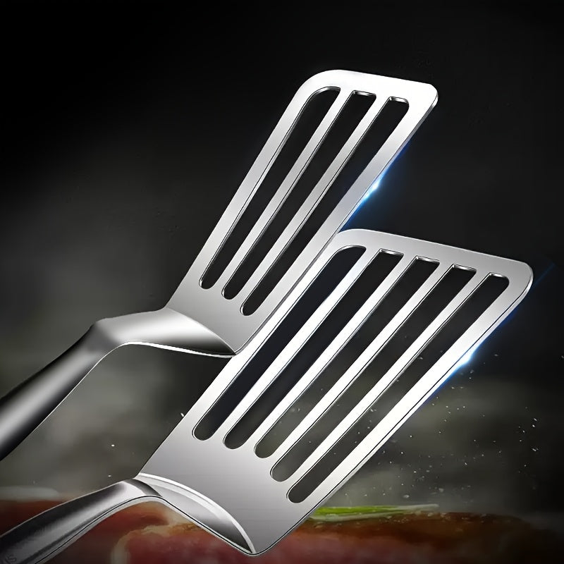 1/2pcs Stainless Steel Multifunctional Serving Tongs - Versatile Kitchen Tool for Easy Handling of Buffets Fish Steaks Breads Salads and Desserts - Durable Rust-proof Ergonomic Design for Easy Presentation and Preparation of