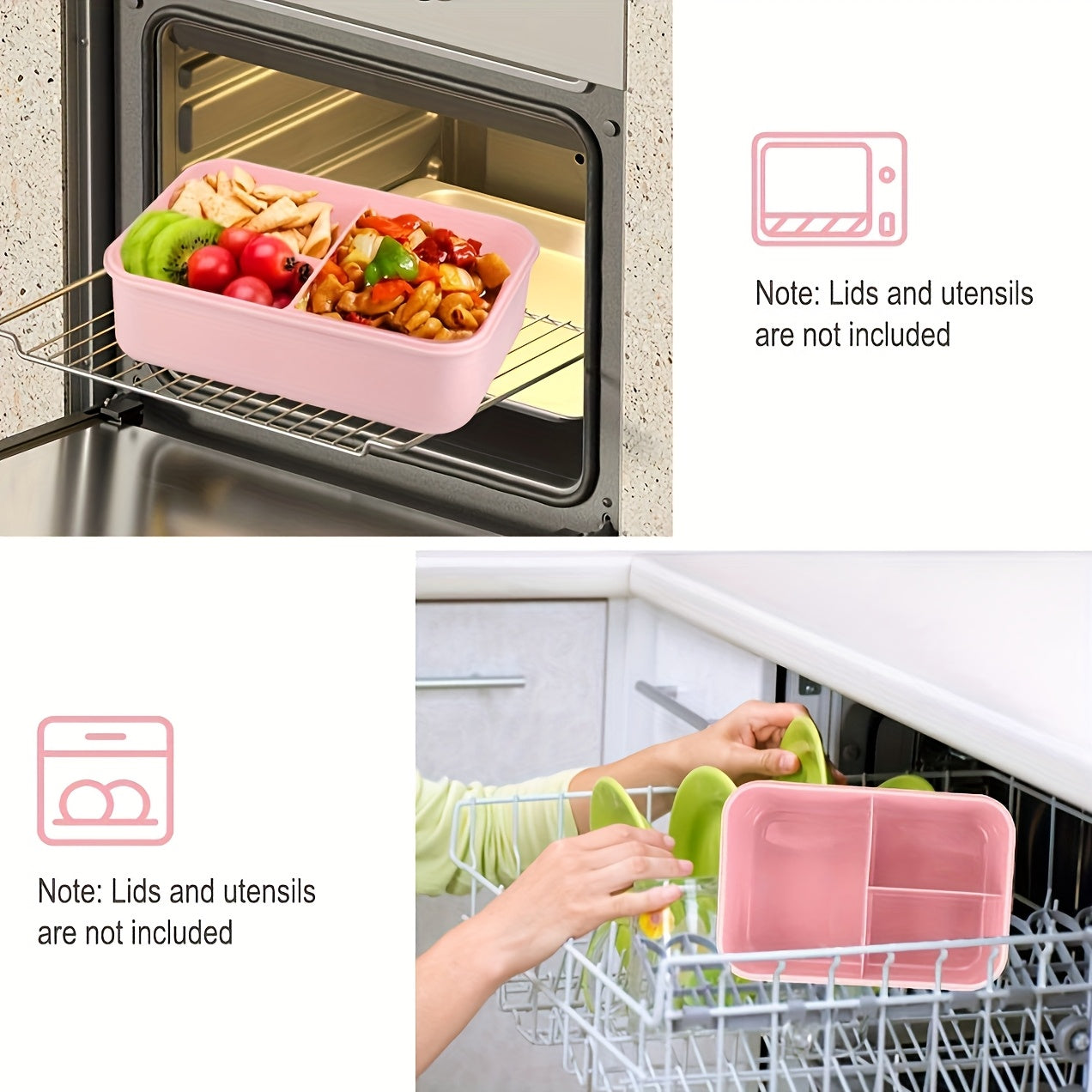 Adult Bento Boxes + Insulated Lunch Bag Set - 40.58oz Leak Proof Bento Box Set, Spacious 3 Compartment Lunch Box, Perfect for Office, School, Camping And Picnics - Kitchen Storage Solutions