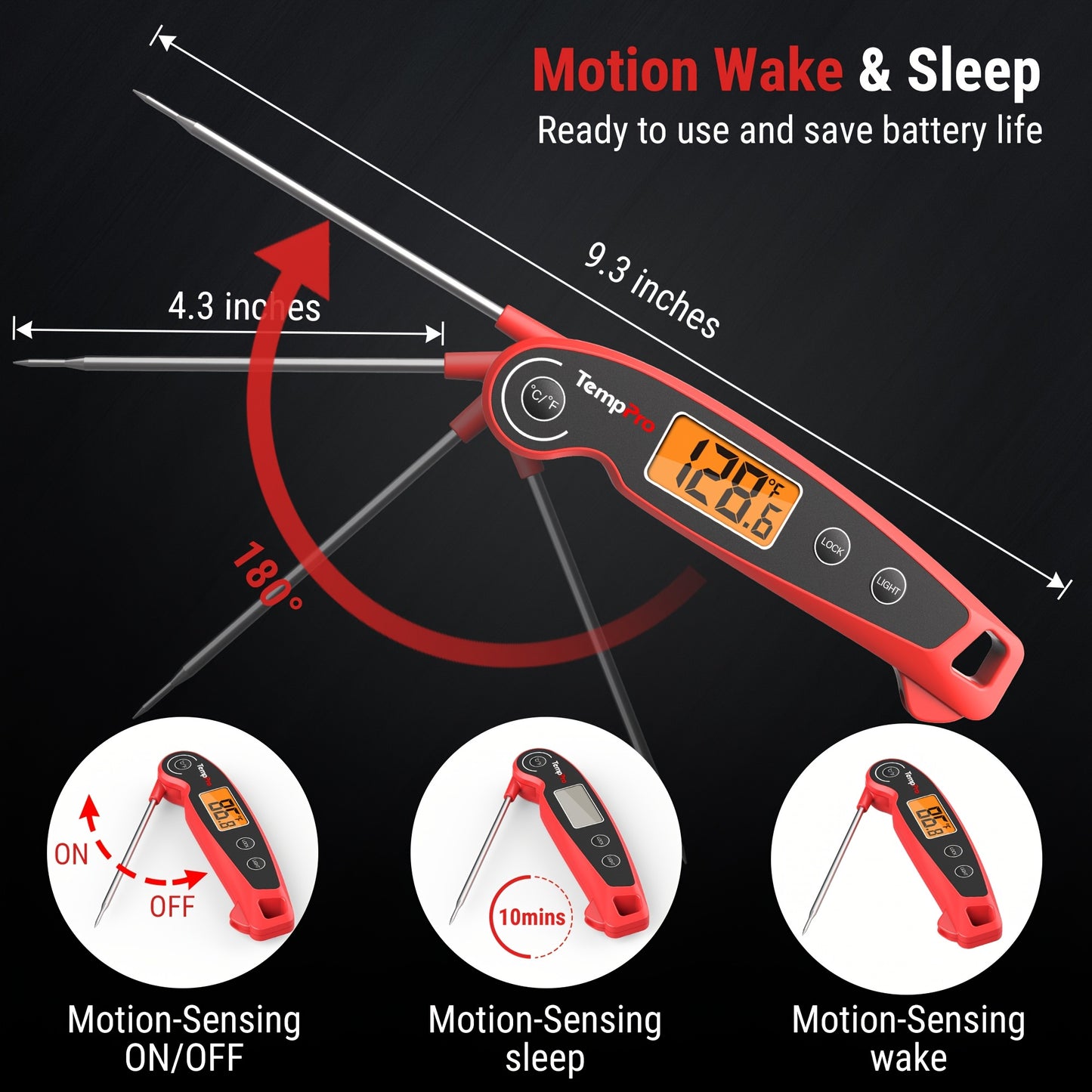 Digital Meat Thermometer For Cooking, Food Thermometer For Kitchen BBQ Oil Grill Smoker Candy Thermometer