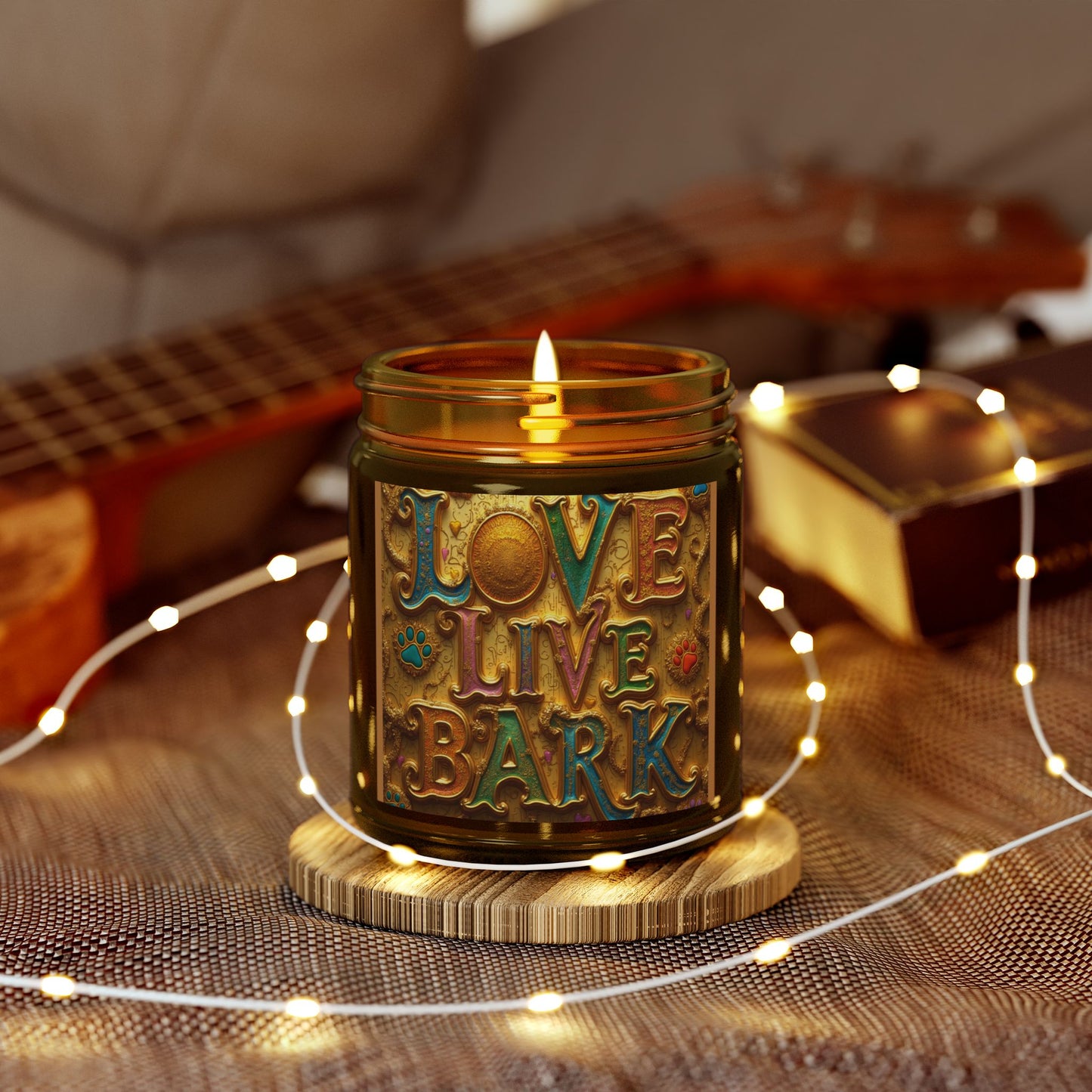 Candle, Love Live Bark Scented, Coconut Apricot Wax