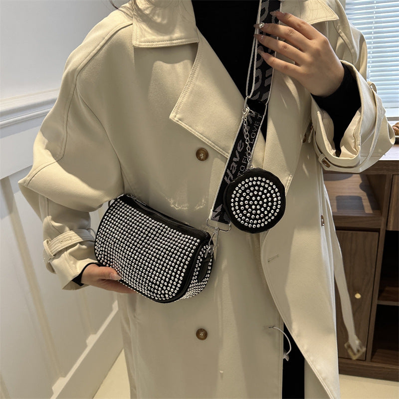 Rhinestone Shoulder Bag With Small Purse Fashion  Crossbody Bag For Women  Designer Bags