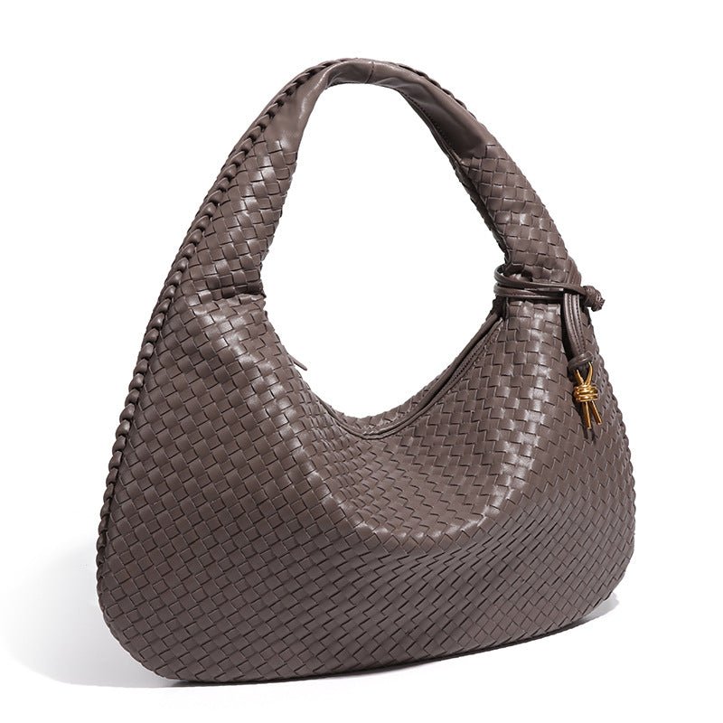 Crescent shaped women's bag hand woven hand - held dumpling bag fashionable single shoulder armpit bag - Buy That Thang