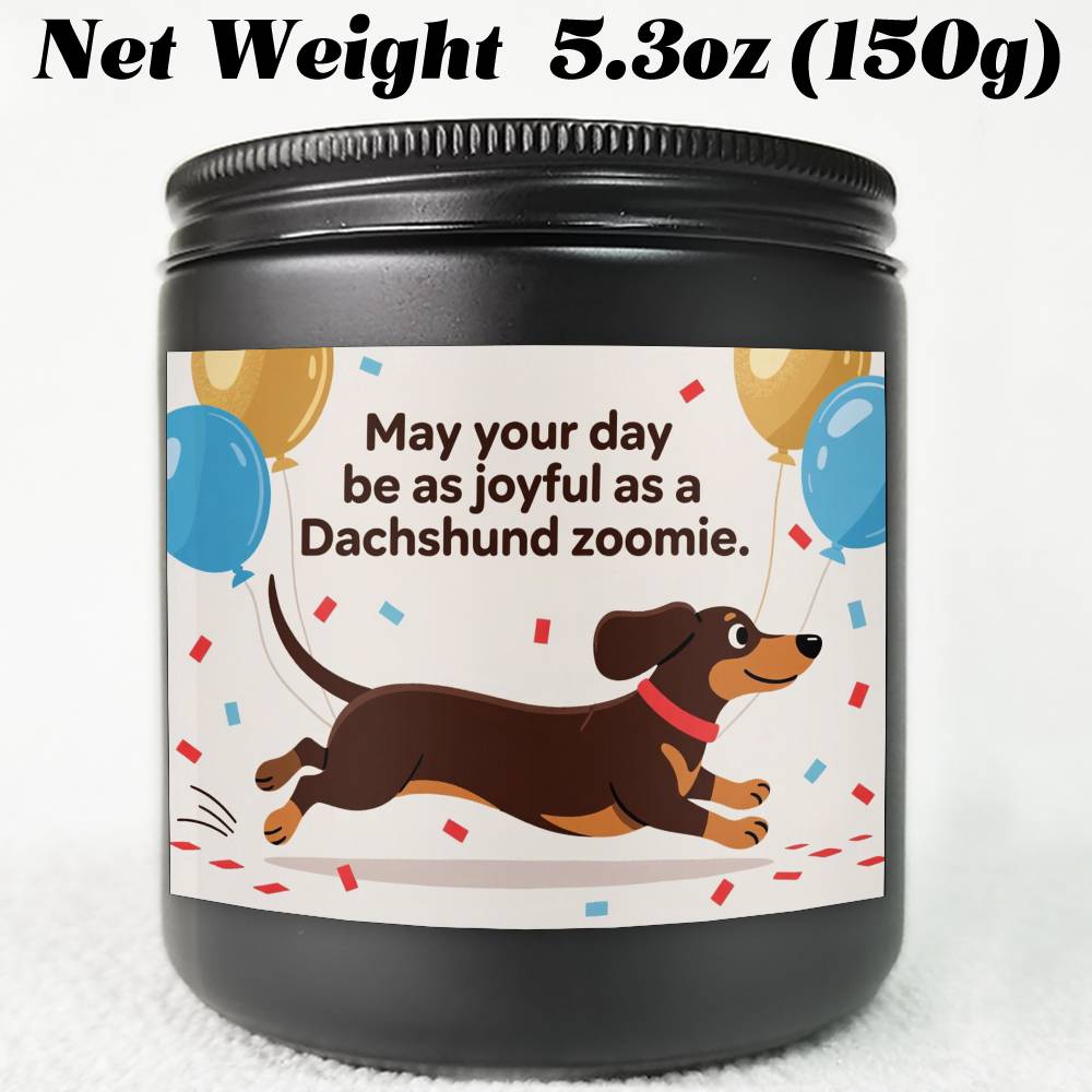 Dachshund Scented Candle - Lavender with Dachshund Dog in Glass Jar, Long - Burning Wax for 12+ Hours, Funny Pet Lover Gift for Dachshund Owners (Christmas, Valentine's Day) - Home & Bathroom Decor Suitable for Dachshund Parent - Buy That Thang