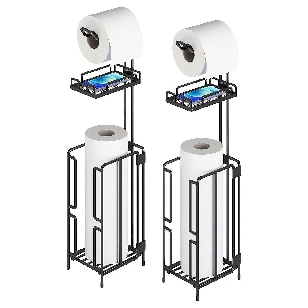 Freestanding Toilet Paper Holder, Metal Trim Freestanding Toilet Paper Roll Holder And Dispenser to Store 3 Extra Rolls Of Reserve Toilet Paper, Christmas - Buy That Thang
