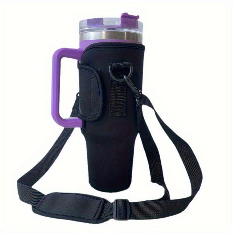 40oz Pink Insulated Travel Mug Holder with Adjustable Strap – Snug - Fit Design for Secure Carrying, Ideal for Gym, School, Dorm, and Camping, Mug Not Included, Gym Drinkware | Stylish Cup Holder | Secure Carry Strap - Buy That Thang