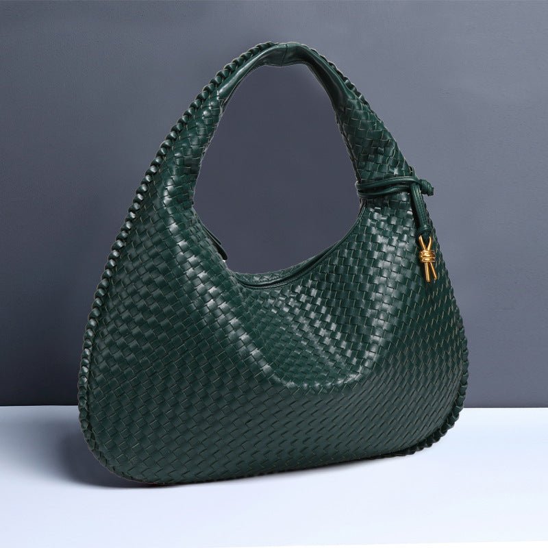 Crescent shaped women's bag hand woven hand - held dumpling bag fashionable single shoulder armpit bag - Buy That Thang