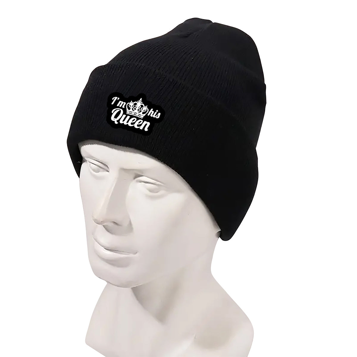 2pcs set Crown theme classic couple models men women warm winter cap creative printing cuff pom pom cap men women cap cuff thickened cap