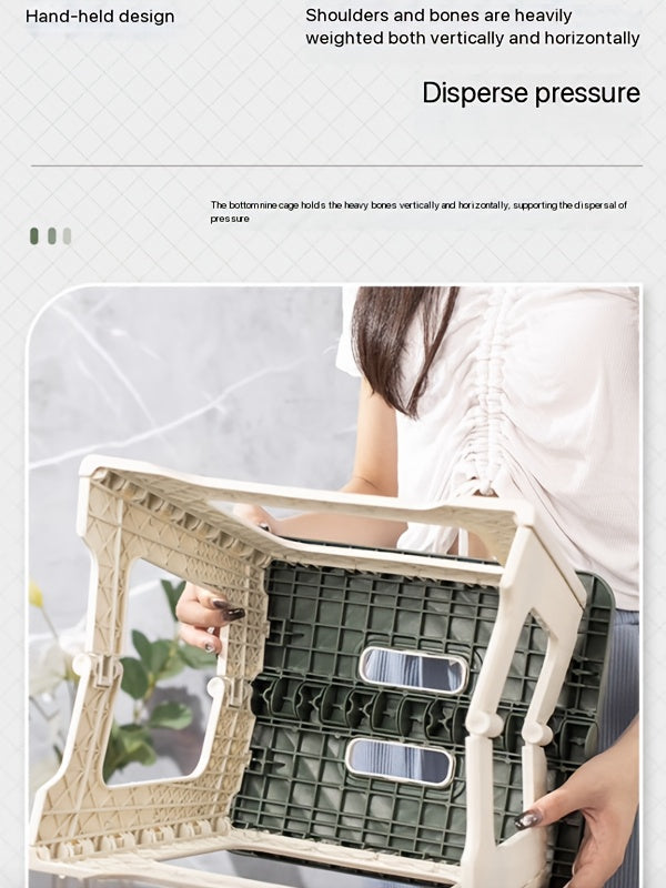 Household Foldable Footstool - (1pc) Anti-slip Surface Footstool, Height 8.7 Inches, Weight Capacity Up to 310 Pounds - ABS Sturdy And Lightweight Plastic Foldable Footstool, Suitable for Kitchen, Bedroom, Bathroom And Living