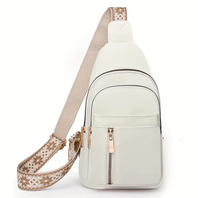 Vintage Style Women's Chest Bag, Non - Waterproof Zippered Shoulder Messenger Bag For Commuting, Crossbody Bag - Buy That Thang