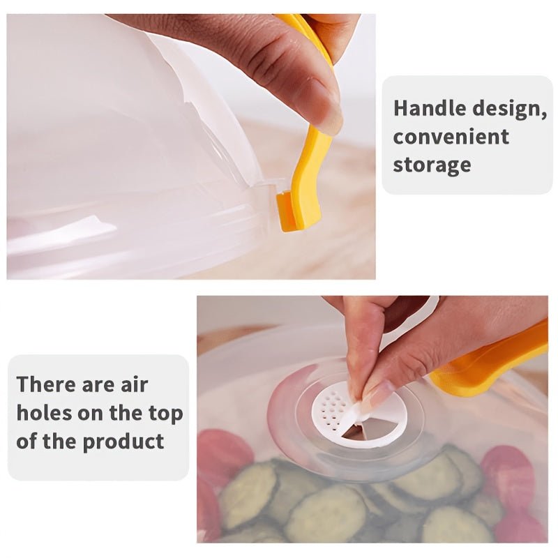 [Splash Proof Microwave Cover] 1pc Splash Proof Microwave Food Cover with Steam Vents & Handle | Microwave Oven Heating Cover, Bowl Cover, Easy to Grip - Suitable for Kitchen Supplies - Buy That Thang