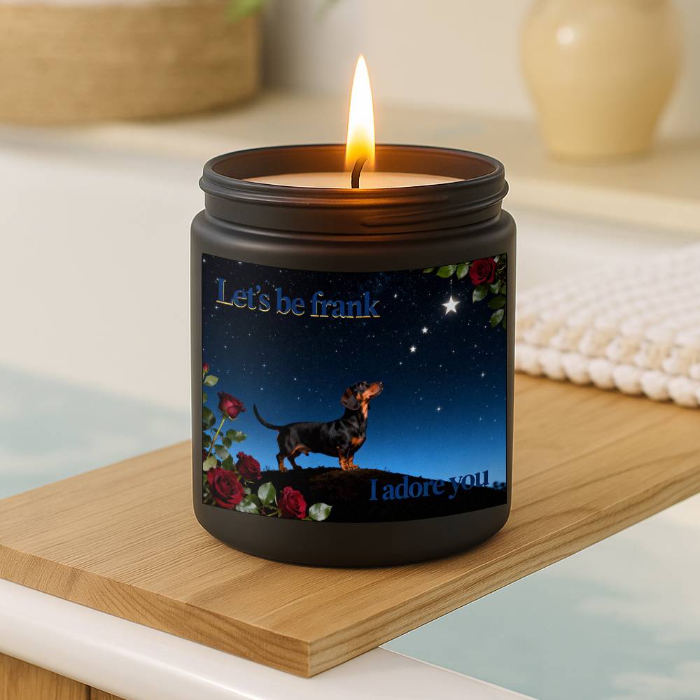 Lavender Scented Dachshund Candle in Glass Jar - Long - Lasting Soy Wax Dog Lover Gift Suitable for Christmas, Valentine's Day, - Cute Dachshund Puppy Themed Home Decor for Fur Mama & Pet Owners - Buy That Thang