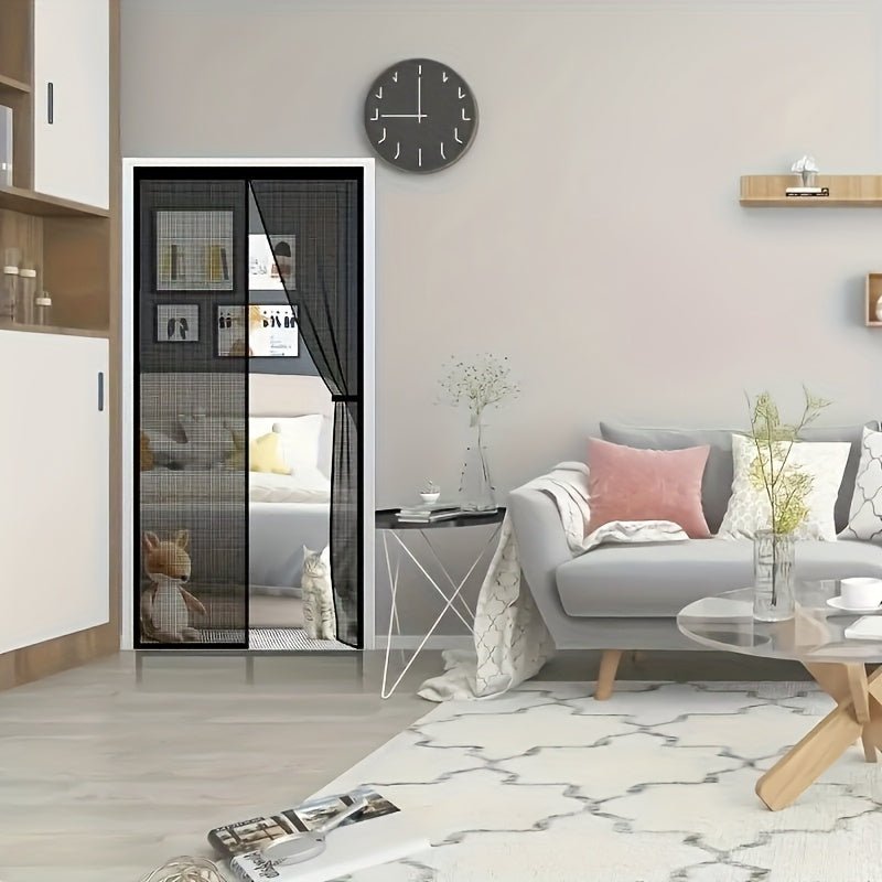 [Durable Magnetic Screen Door] Heavy Duty, Durable Magnetic Screen Door - No Manual Operation, Insect - Proof Partition with Frame Shackle for Pets & Youngsters, Easy Install for Indoor/Outdoor Use, Modern Door Accessory - Buy That Thang