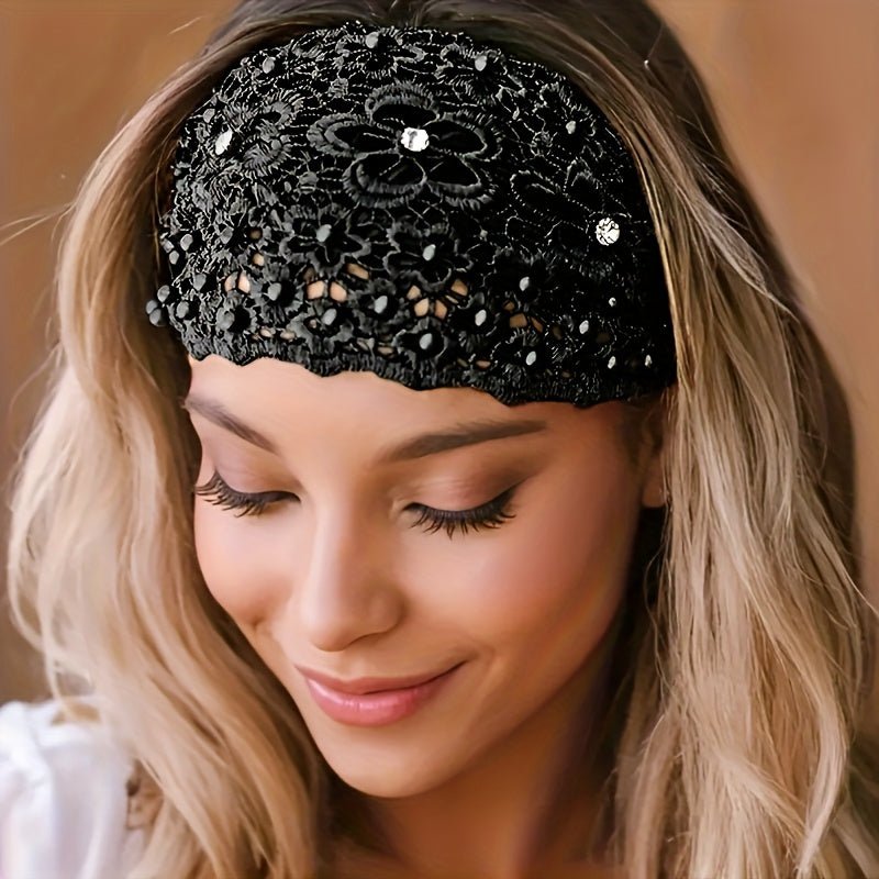 3pcs Ladies Crochet Flower Artificial Hollow Fashion Hair Accessories Headband, Elegant Ladies - Fashion Hair Accessories, Perfect for Casual Wear - Buy That Thang