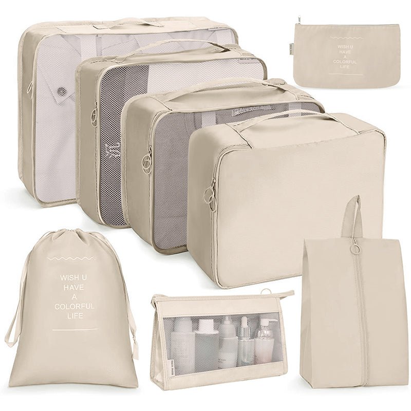 8Pcs/set Packing Cubes Luggage Organizer Bags Travel Suitcases Organizers Luggage Cubes with Toiletry Bag and Shoes Bag - Buy That Thang