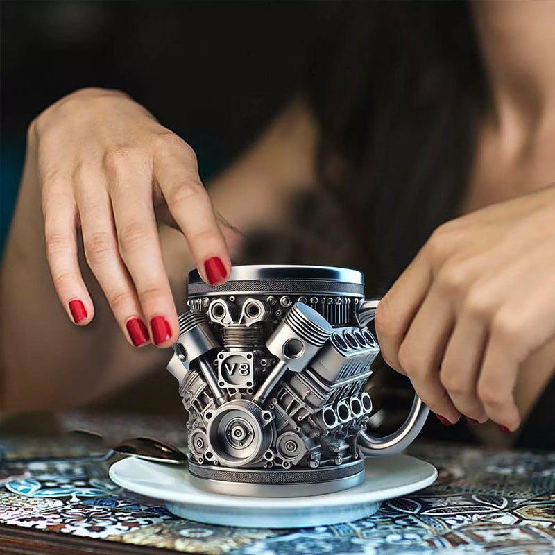 3D Engines - designed Stainless Steel Mug. Ideal for coffee/beer, a fun home & office drinking accessory. - Buy That Thang