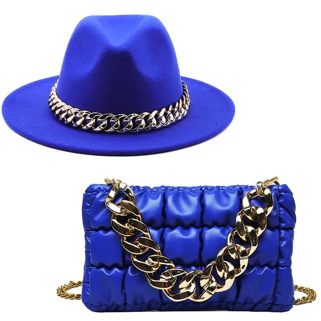 Fedora Hats Women Luxury Accessories Gold Chain - Buy That Thang