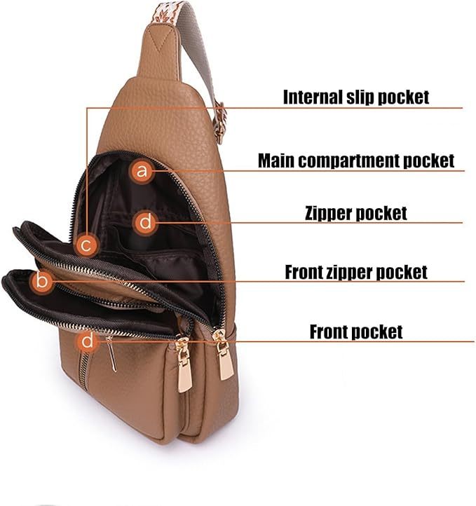 Vintage Style Women's Chest Bag, Non - Waterproof Zippered Shoulder Messenger Bag For Commuting, Crossbody Bag - Buy That Thang