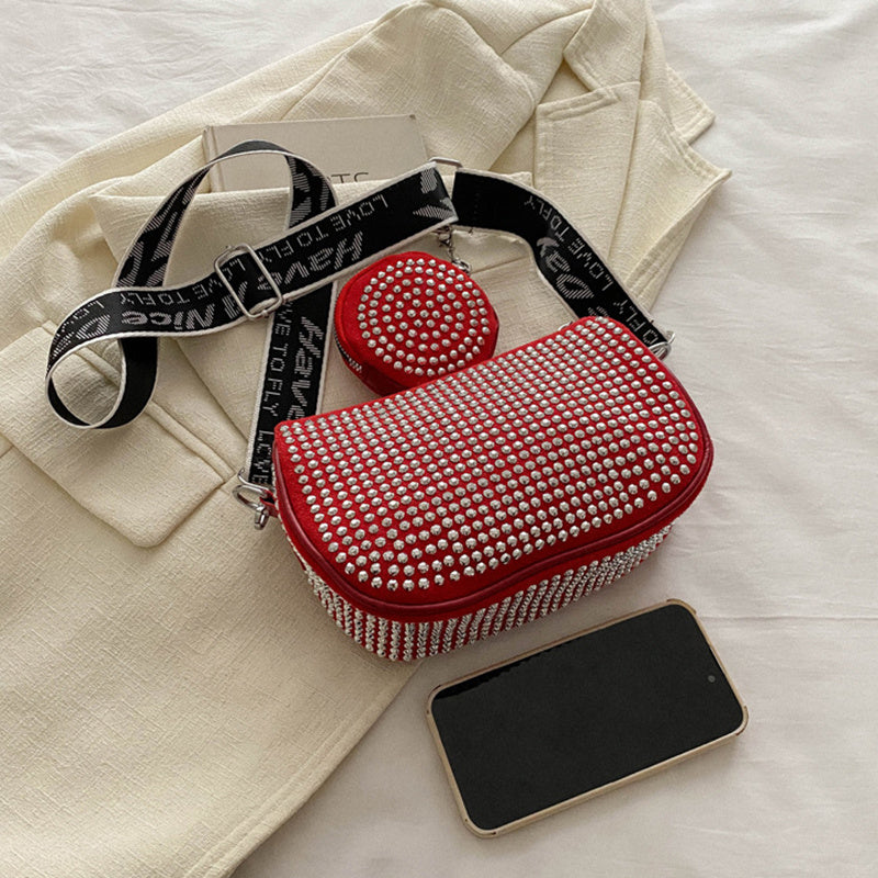Rhinestone Shoulder Bag With Small Purse Fashion  Crossbody Bag For Women  Designer Bags