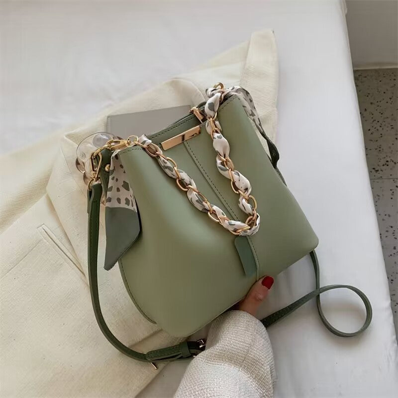 Large Capacity Women's Solid Tote One Shoulder Crossbody Bag