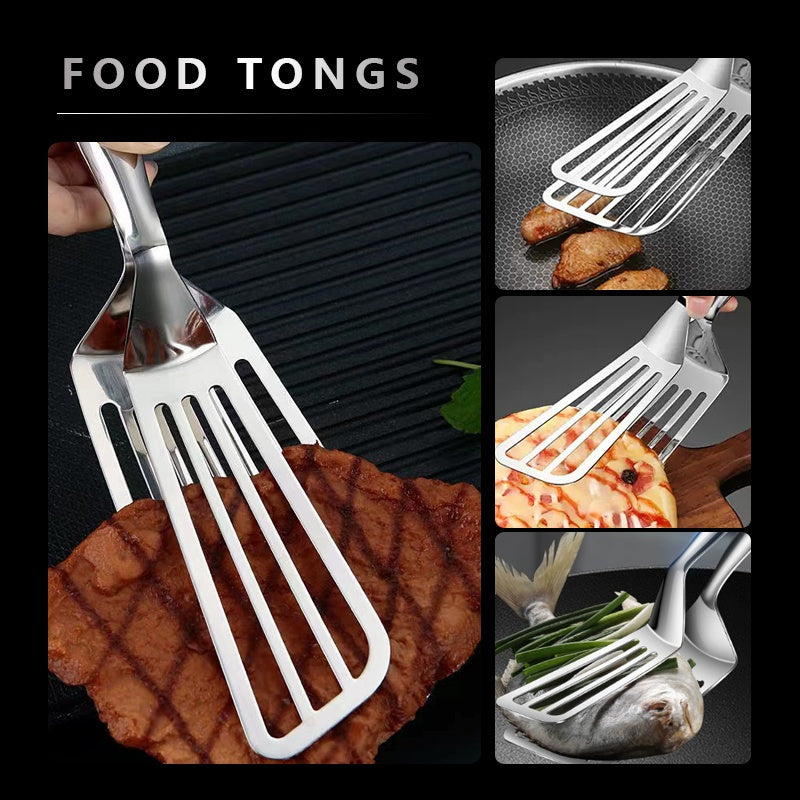 1/2pcs Stainless Steel Multifunctional Serving Tongs - Versatile Kitchen Tool for Easy Handling of Buffets Fish Steaks Breads Salads and Desserts - Durable Rust-proof Ergonomic Design for Easy Presentation and Preparation of